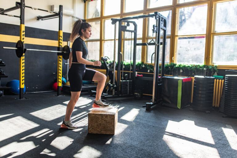 Woman exercising in gym